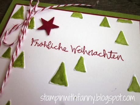 Colorierte Tannenbäume - Weihnachtskarten-Workshop