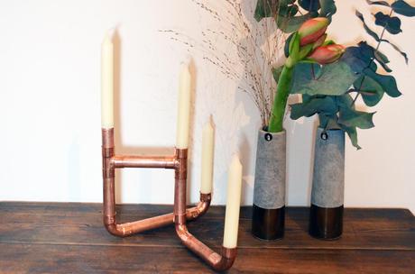 Kerzenständer aus Kupferrohr