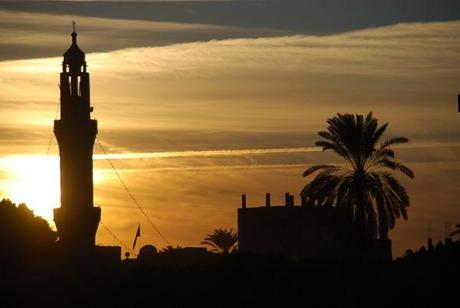 07_Sonnenuntergang-Nil-Moschee-Nilkreuzfahrt-Aegypten