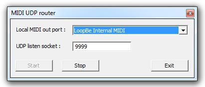 Screenshot MIDI-UDP Router