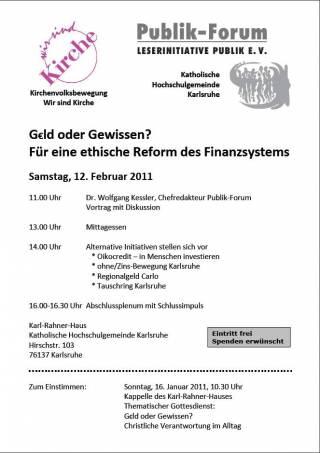 Vortrag über Regionalgeld CARLO am 12. Februar 2011 in Karlsruhe