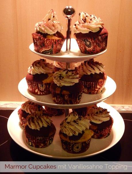 Marmor Cupcakes mit Vanillesahne Topping {Recipe}