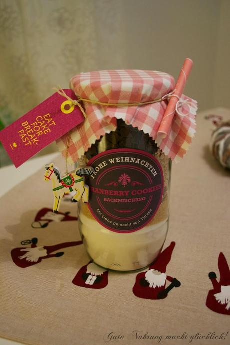 Kulinarische Geschenke: Backmischung für Cranberry-Cookies