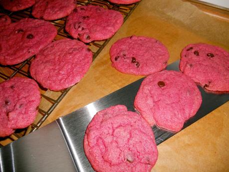 Kirsch Cookies mit Schokodrops