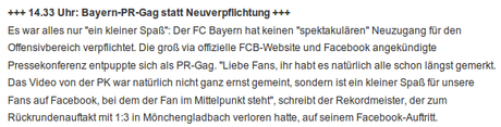 „Spektakuläre Neuverpflichtung“ des FC Bayern bei Facebook vorgestellt