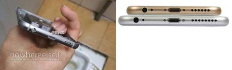 Links: Das angebliche S6 Metall-Gehäuse (© nowhereelse.fr) / Rechts: Das Apple iPhone 6 (Plus) © Computerbild