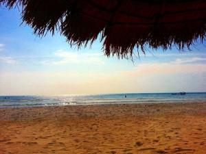 Der Strand am Sunset Lounge Beach Resort in Sihanoukville.
