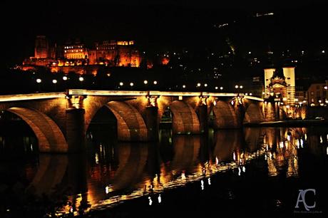 Heidelberg, Brücke bei Nacht 