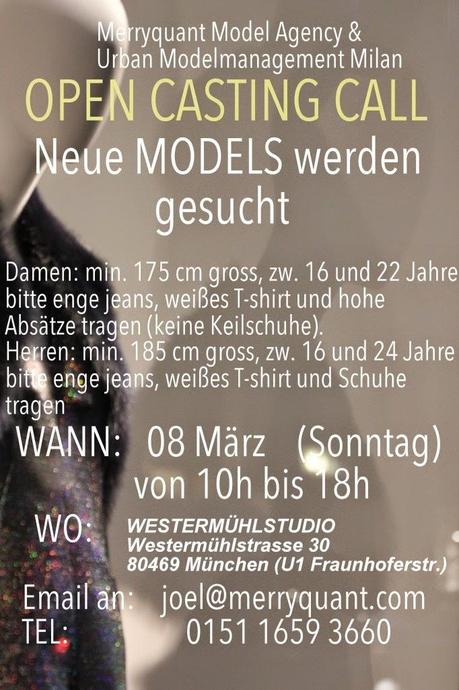Open Casting Call MQ Model Agency in Collaboration with Urban Model Management Milan