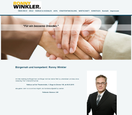 Screenshot Internet-Auftritt OB-Kandidat Winkler