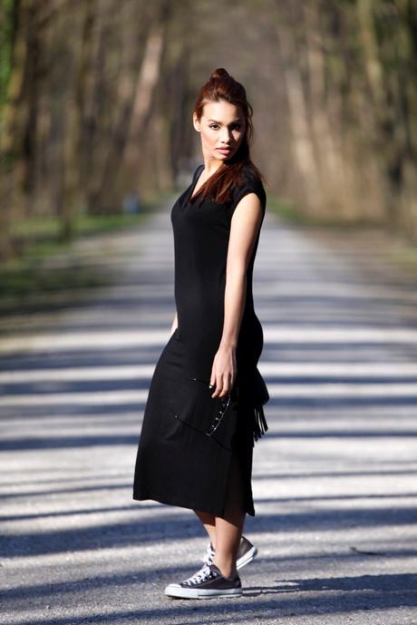 OUTFIT: BLACK JERSEY DRESS