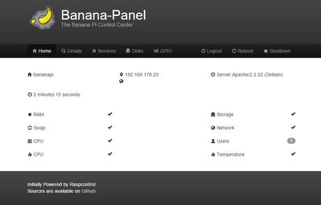 Banana Pi/Pro: Banana Panel installieren