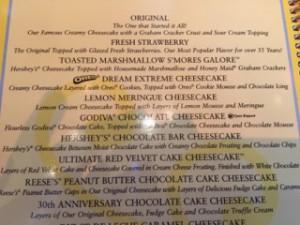 Die große Fotostory von Astrid mit vielen glutenfreien Tipps für Amerika Cheesecake Factory