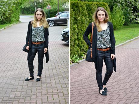 Outfit Coated Pants Black Schwarz