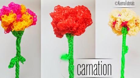 Rainbow Loom Blume Nelke - Easy carnation flower ENG Sub