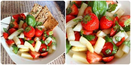 Saisonal & superlecker - einfacher Erdbeer Spargel Salat mit Balsamico-Dressing