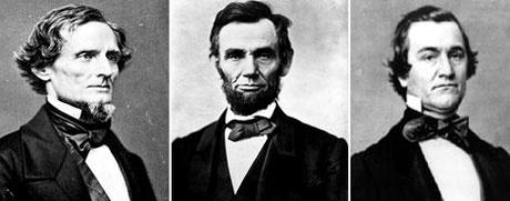 CSA-Präsident Davis, US-Präsident Lincoln, CSA-Diplomat Yancey
