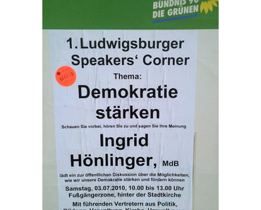 Kurzbericht vom 1. Ludwigsburger Speakers’ Corner