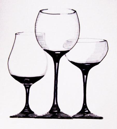 drei gläser mit markern gezeichnet