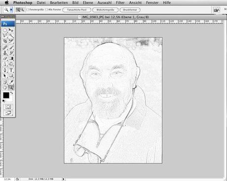 Fertige Bleistiftzeichnung in Photoshop