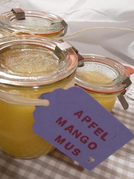 6 Monate haltbar: Köstliches selbstgemachtes Apfel-Mango-Mus mit Vanille.