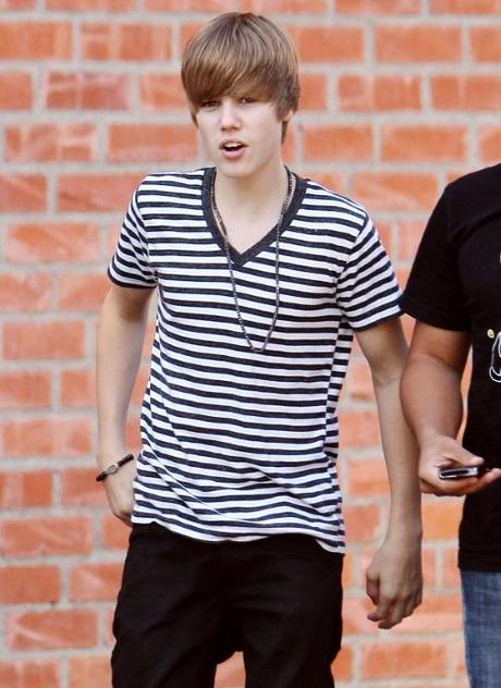 16 year old singer Justin Bieber cruises around Los Angeles, CA on July 19, 2010 in his flashy Lamborghini with his bodyguard passenger side as he voyaged for frozen yogurt! Fame Pictures, Inc