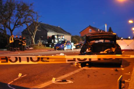 Autounfall Dippach - Polizistin tödlich verletzt@Police Grand Ducale