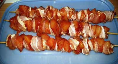 Hähnchen Kebabs mit Bacon-Marinade