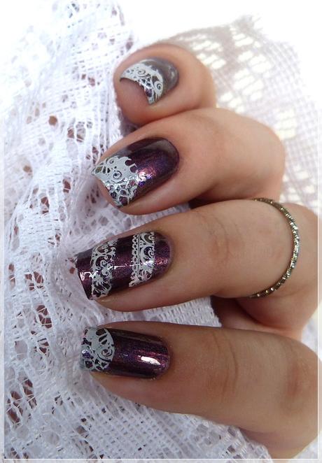 lace stamping nailart 
