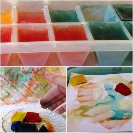 Sommer, Sonne, Eis, mal anders – oder – Malen mit Eiswürfeln