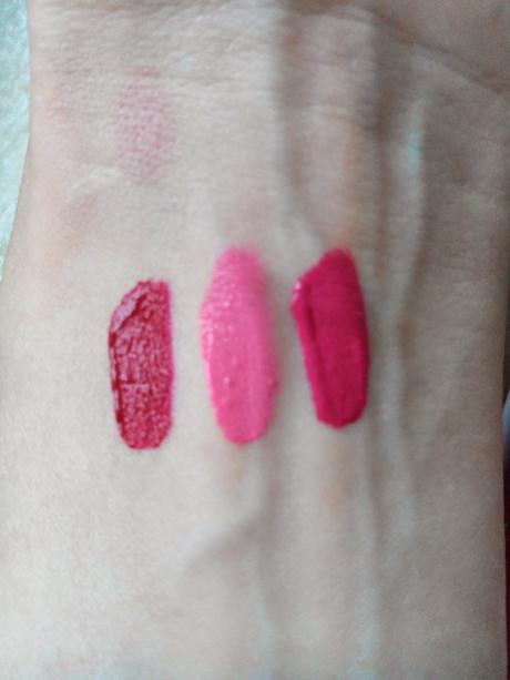Swatches & Review MUA Velvet Lip Lacquer`s  *Reckless - Funk - Aflush*