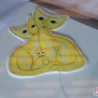 Wachtmeister Katzen in gelb aus Zucker