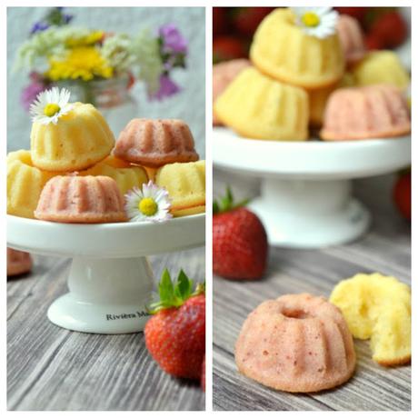 Kuchenglück zum Sommeranfang mit fruchtigen Erdbeer-Zitronen Mini Gugl