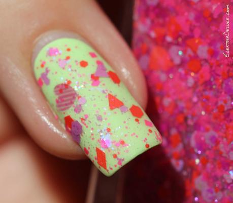 Lynnderella Like Love over OPI That's Hula-rious!