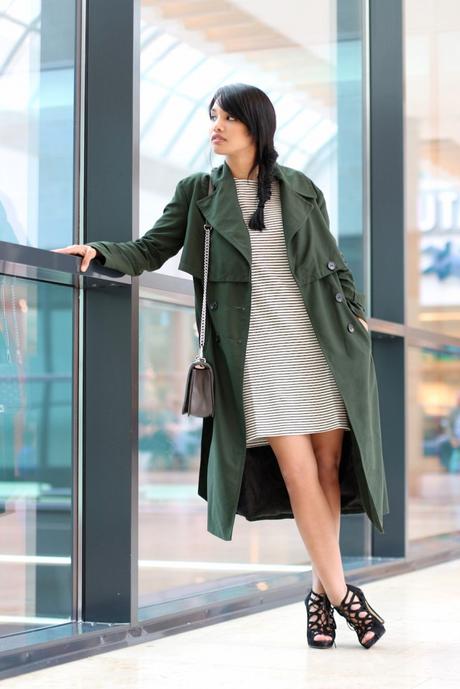 OUTFIT: THE GREEN COAT & CASUAL STRIPES