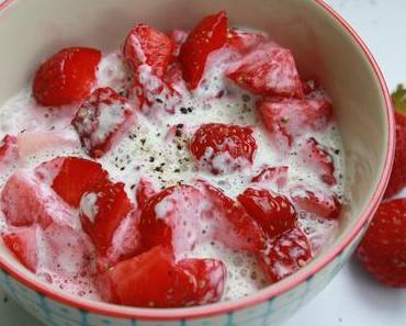 [vegan] Erdbeeren mit Sahne & Pfeffer