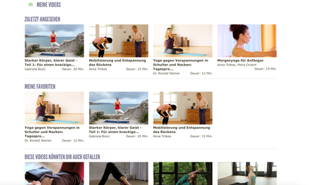 Suchfunktion für Yogaübungen spezieller Art 