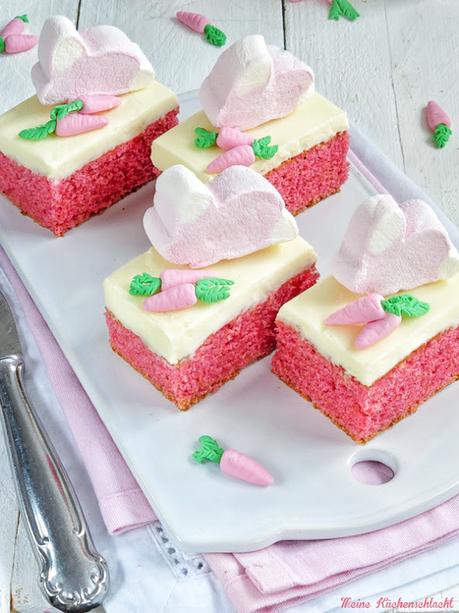 Ein kleiner rosa Osterkuchen Traum oder { Vanille-Orangenlikör Kuchen mit Frischkäse-Buttercreme und rosa Mörchen }