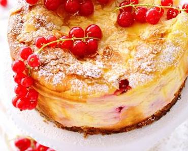 Johannisbeer Käsekuchen mit Bienenstichkruste