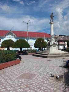 Puno, Parque Pino dahinter Glorioso San Carlos de Puno