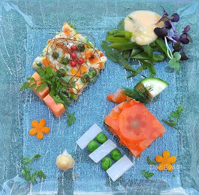 Kulinarisches Terzett oder Orange trifft Grün: Die Vorspeise
