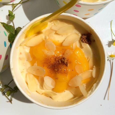 Sommerliches Mango-Ricotta-Schicht Dessert