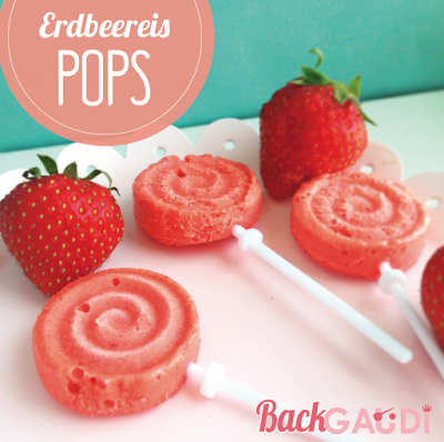 Erdbeereis-Pops