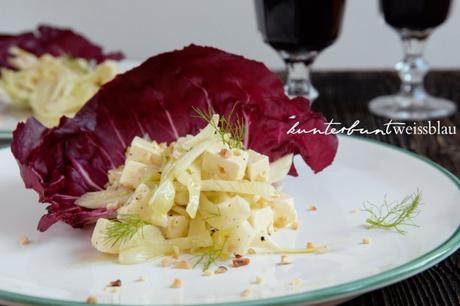 Fenchel – Käse – Salat mit Haselnussdressing und Restauranttipp im Piemont