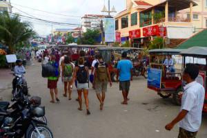 Sihanoukvilles Touristen-Meile, Serendipity Road, in 2015.