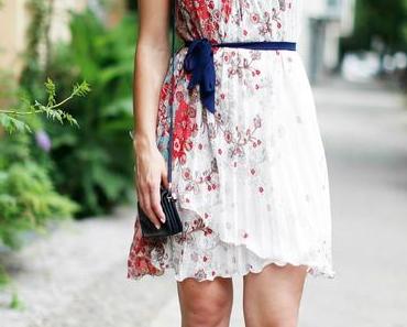 High Neck Dress with Pleats