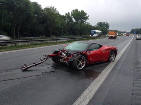 Autounfall Ferrari A1@Polizei Münster