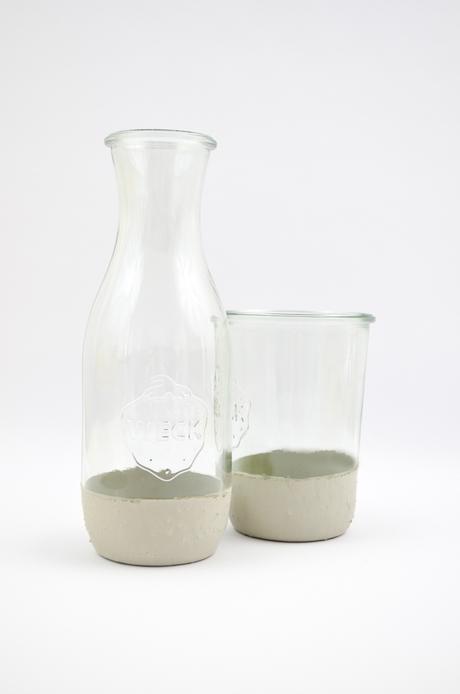 Dip-Dye Vase aus Glas und Beton