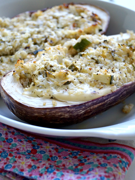 Gefüllte Aubergine mit Quinoa