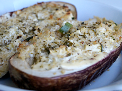 Gefüllte Aubergine mit Quinoa